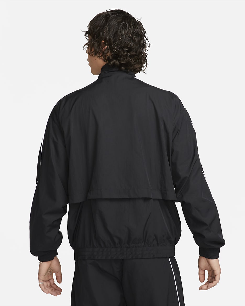 Nike Men's Sportswear Swoosh Woven 'Black/Emberglow' Jacket CU3885-010 size S high quality